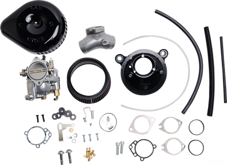 Super G Carburetor with Stealth Air Cleaner Kit - Gloss Black - Evolution Big Twin 1984 - 1999