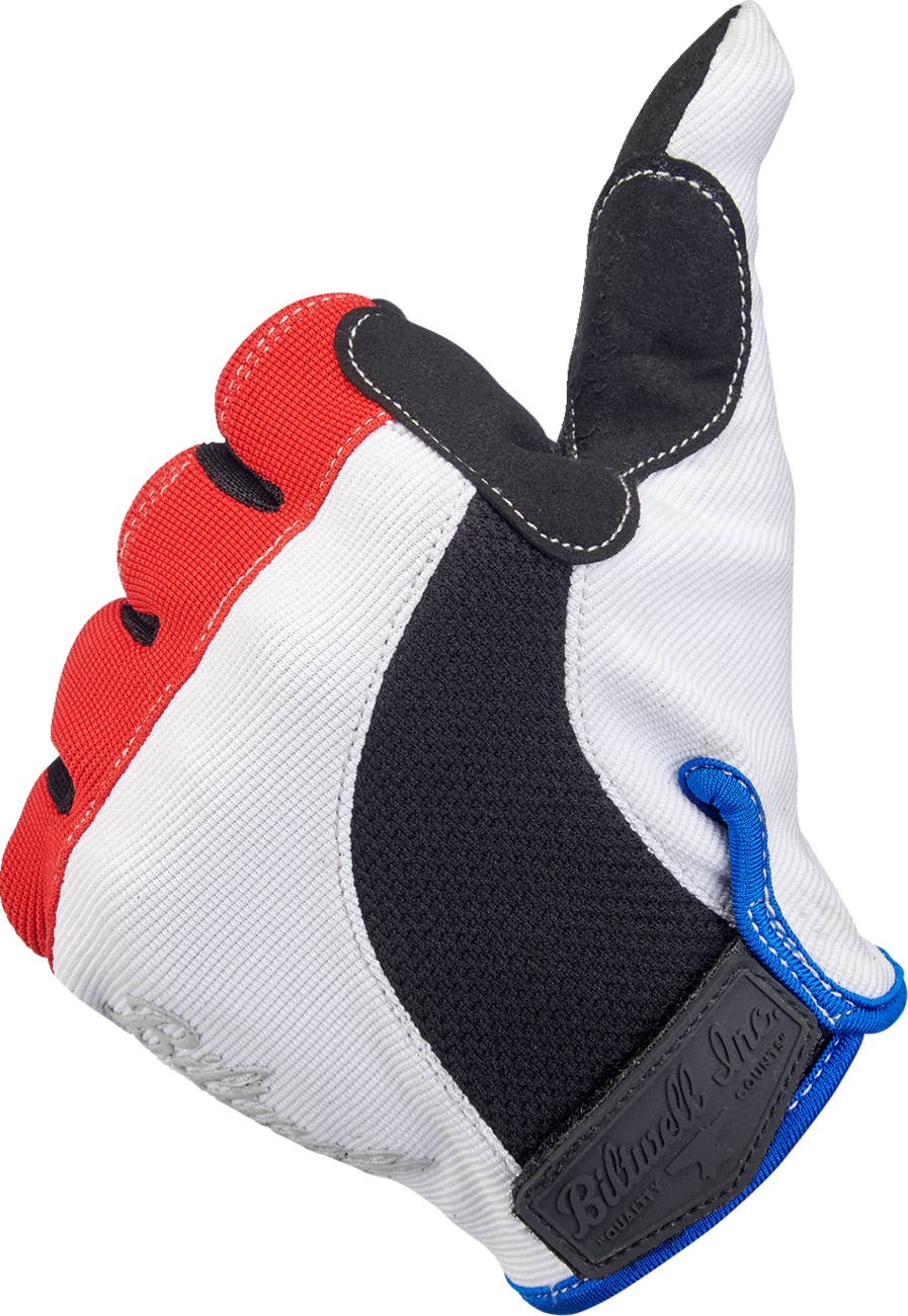 Moto Gloves - Red/White/Blue - Medium