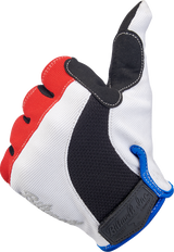 Moto Gloves - Red/White/Blue - Medium