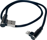 90° USB to 90° Lightning Cable - Charger - Single-End - 18\"