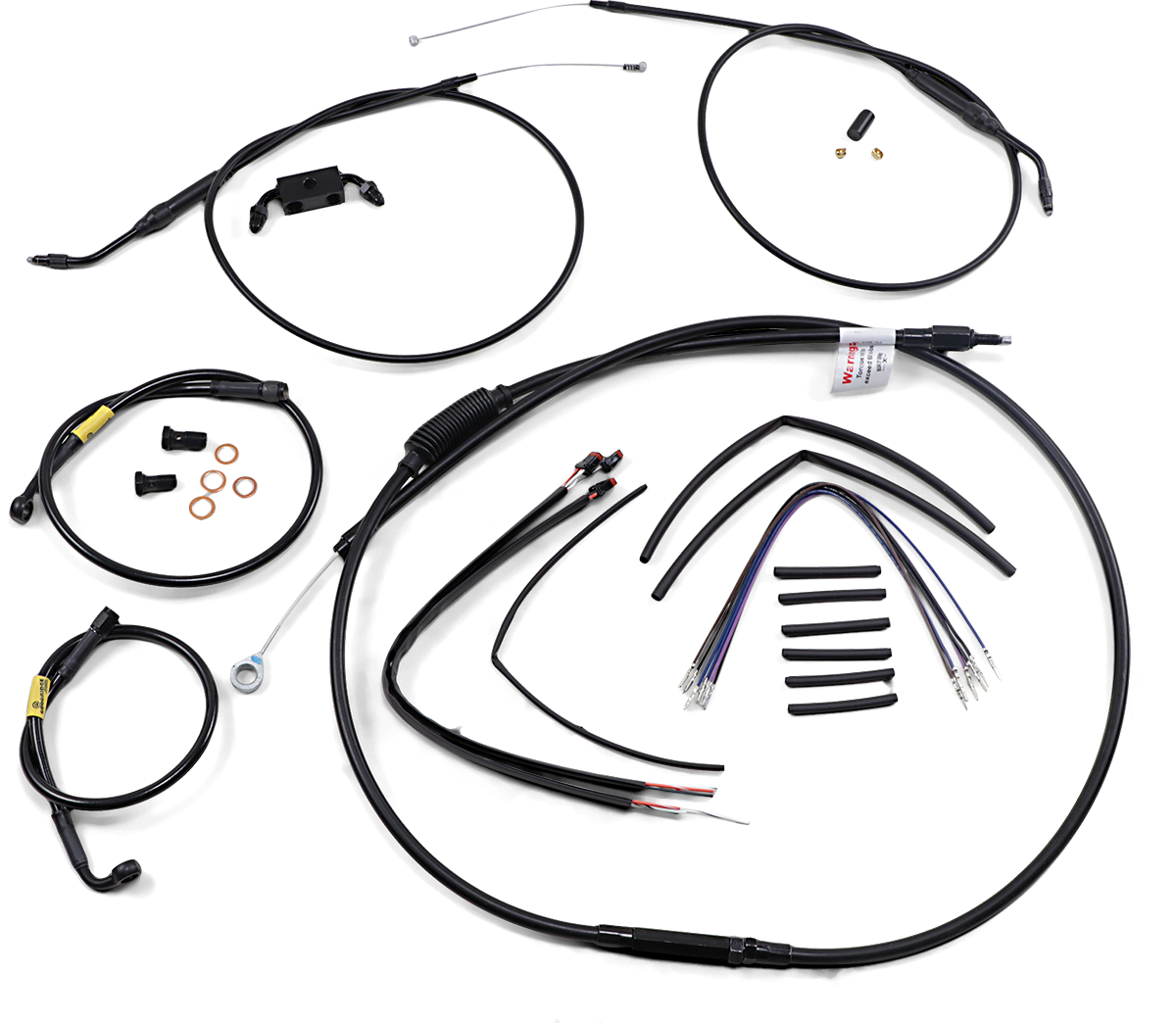 Cable Kit - Jail Bar - 12\" Handlebars - Black Vinyl 2012 - 2017