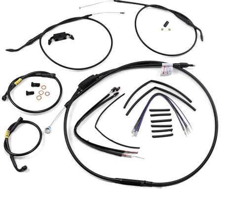 Cable Kit - Jail Bar - 12\" Handlebars - Black Vinyl 2012 - 2017