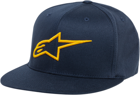 Ageless Flat Bill Hat - Navy/Gold - Small/Medium