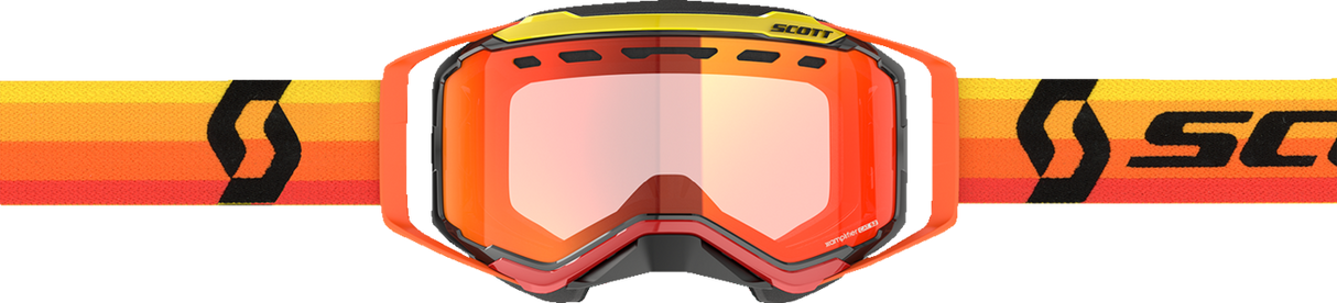 Prospect Snow Cross Goggle - Orange/Yellow - Dual Lens - Enhancer Red Chrome