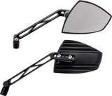 Mirrors - Wave - Side View - Triangle - Black/Silver