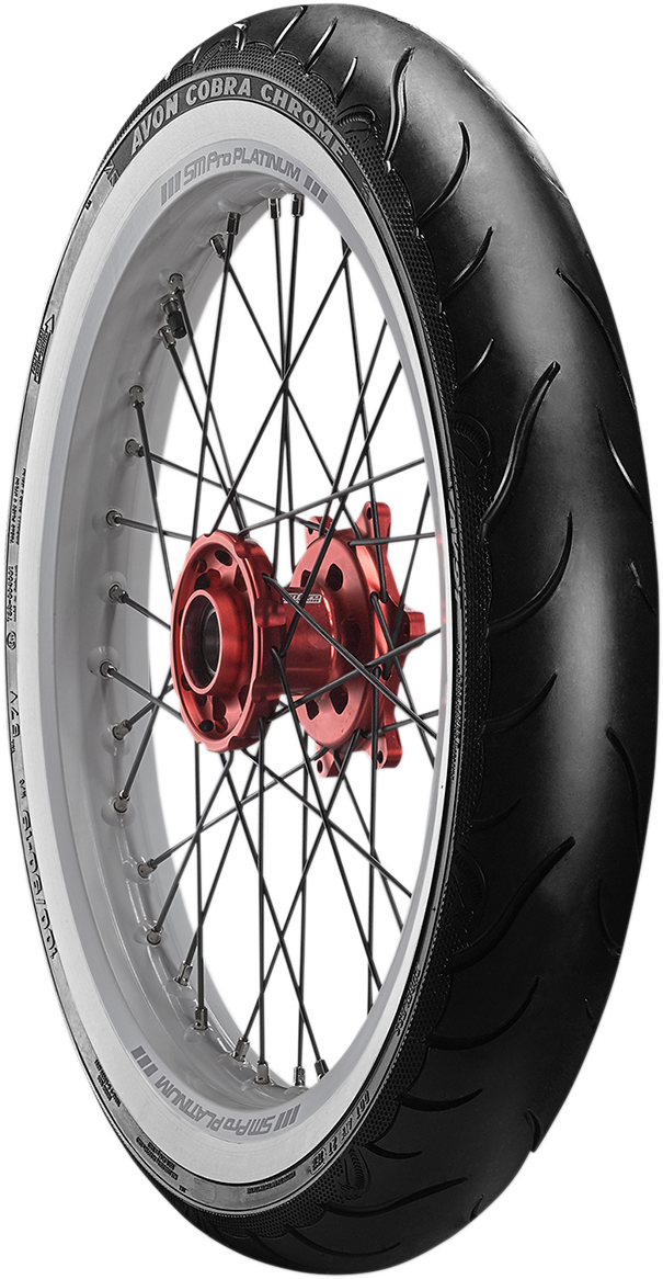 Tire - Cobra Chrome AV91 - Front - MT90B16 - Wide Whitewall - 74H