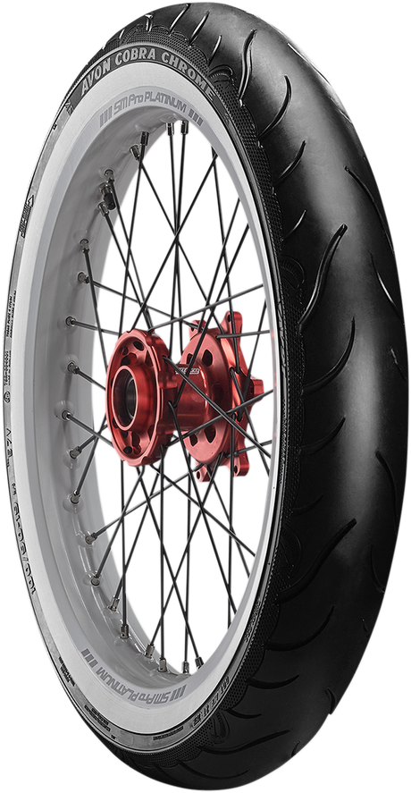 Tire - Cobra Chrome AV91 - Front - MH90-21 - Wide Whitewall - 56V