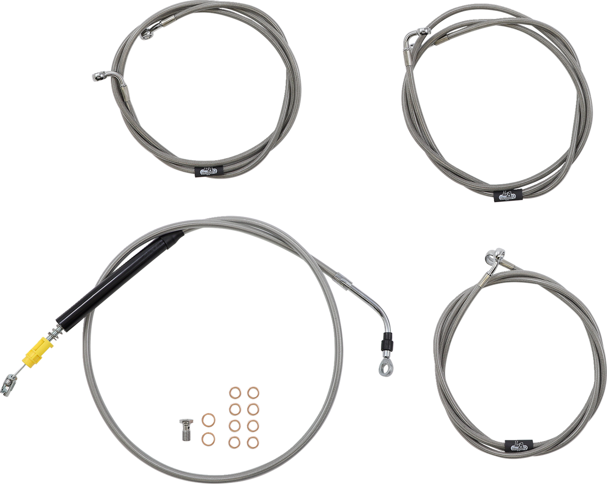 Handlebar Cable/Brake Line Kit - 18\" - 20\" Ape Hanger Handlebars - Stainless Steel 2021 - 2022