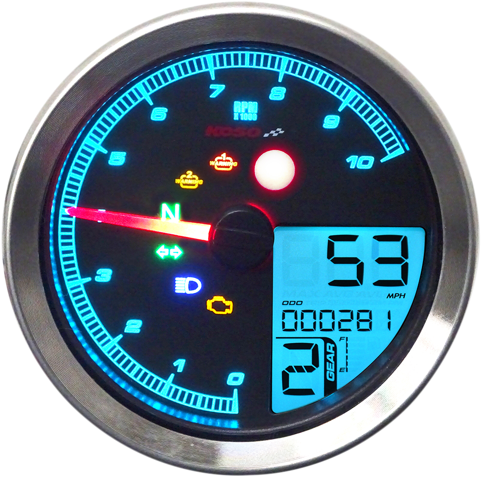 TNT-04 Multi-Function Meter - Silver Bezel - 3.30\" Diameter x 2.19\" D