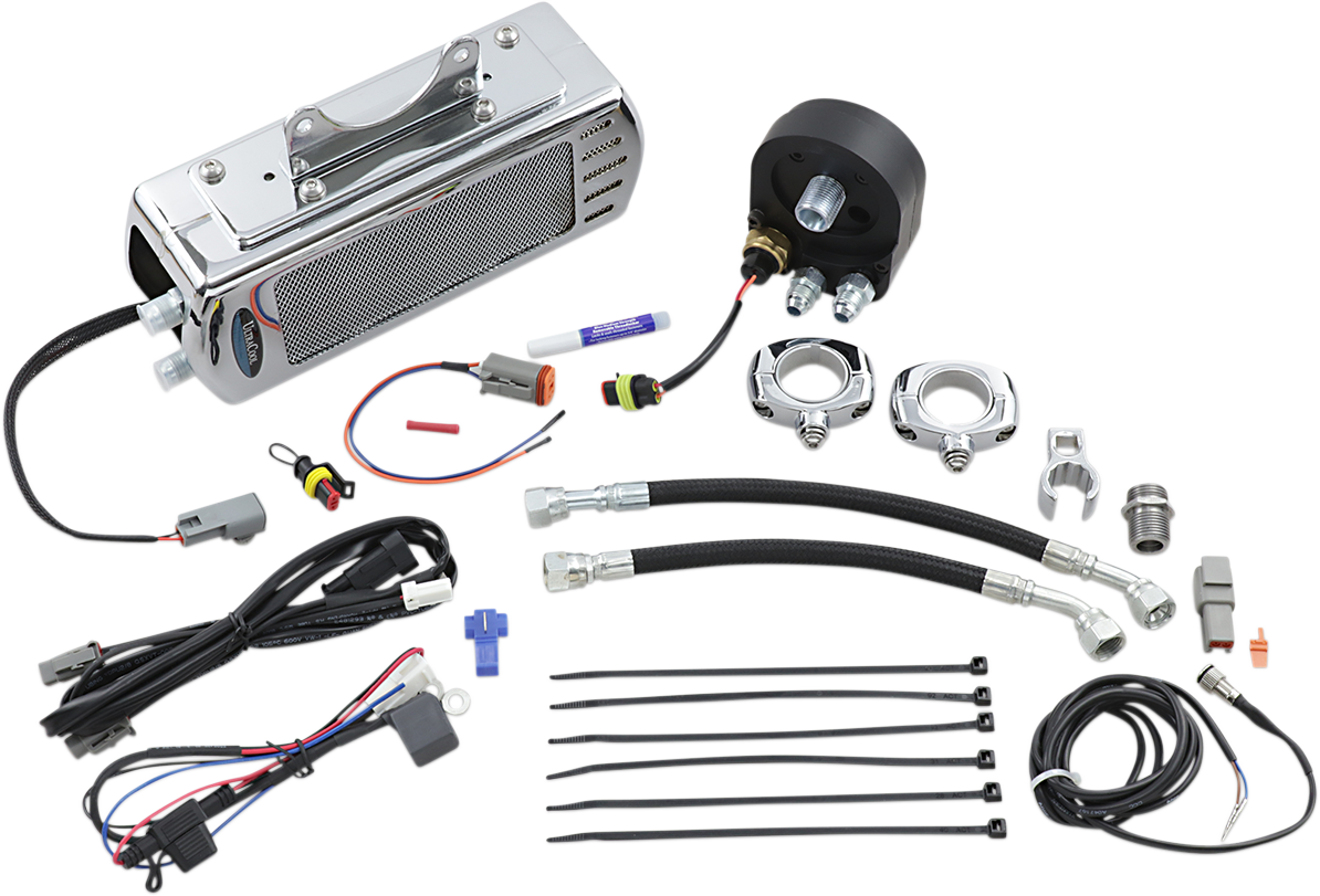 Side Mount Oil Cooler Kit - Chrome - Touring 2009 - 2016