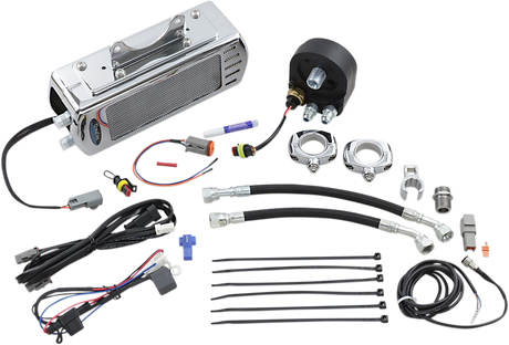 Side Mount Oil Cooler Kit - Chrome - Touring 2009 - 2016