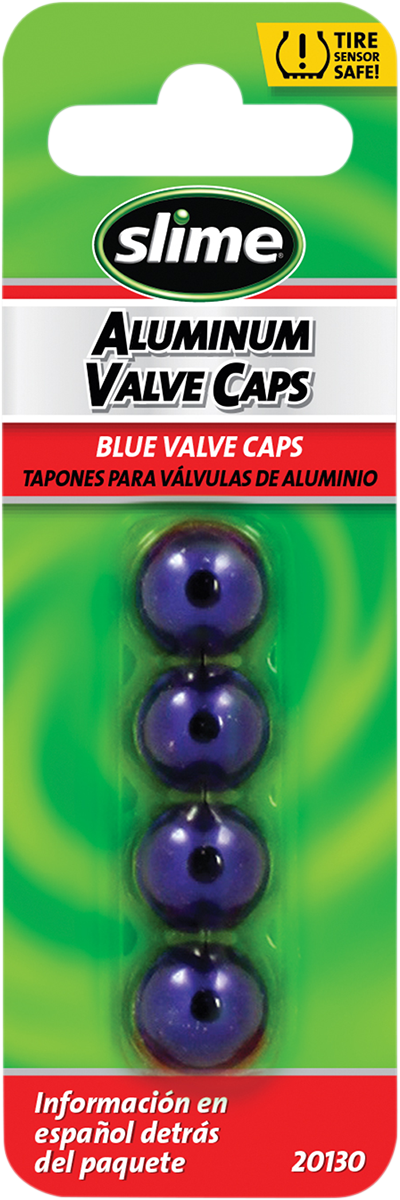 Valve Stem Caps - Blue - 4 Pack