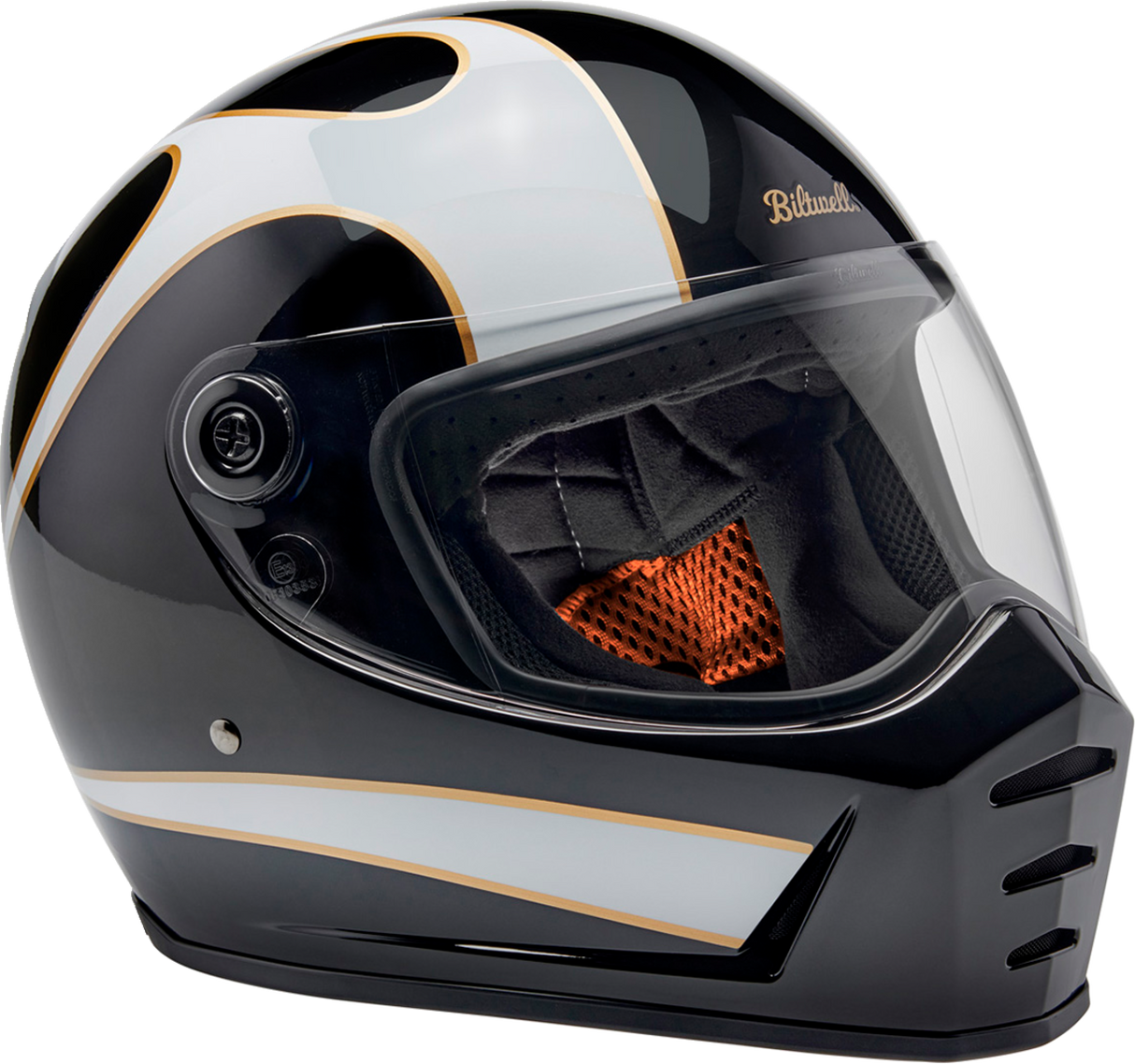 Lane Splitter Helmet - Gloss Black/White Flames - XS