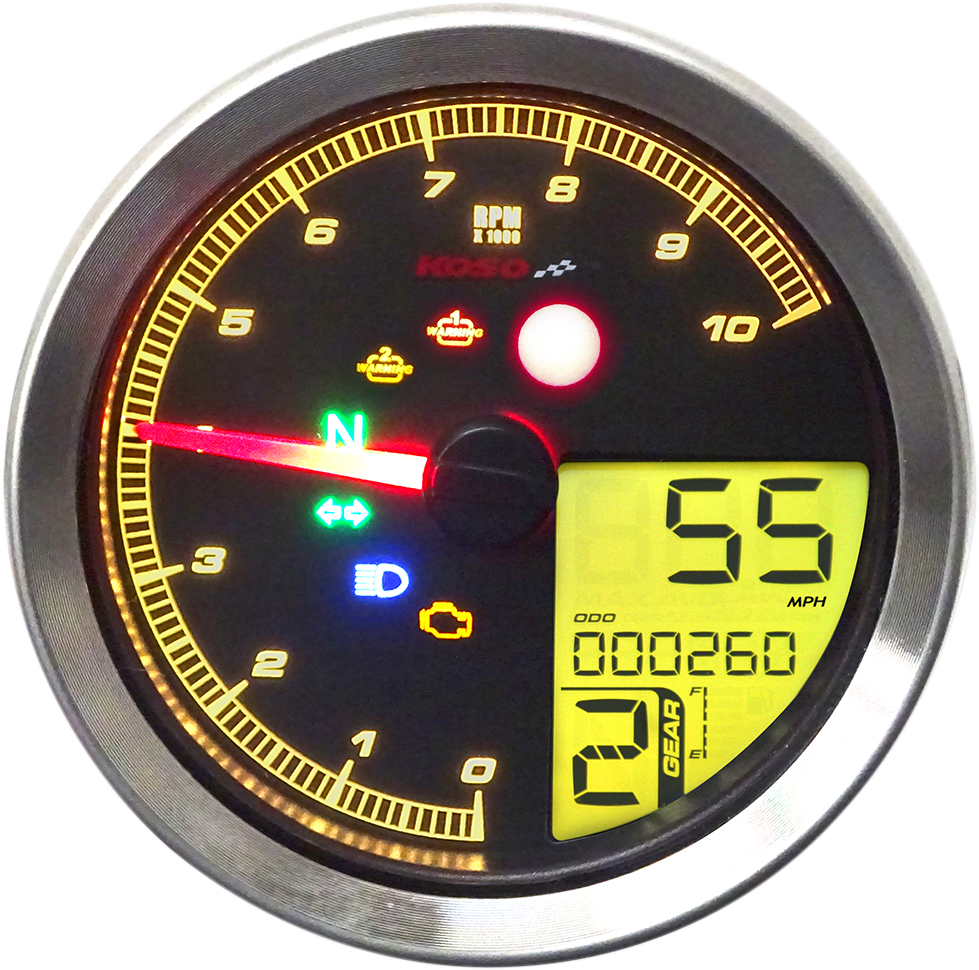 TNT-04 Multi-Function Meter - Silver Bezel - 3.30\" Diameter x 2.19\" D