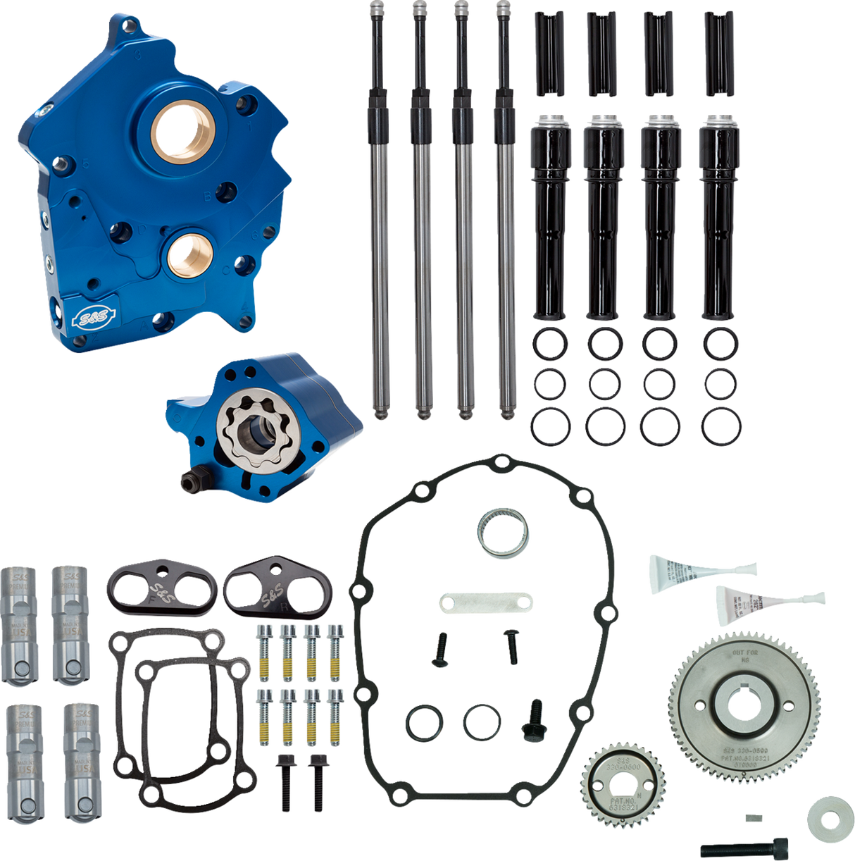 Cam Chest Kit without Cams - Gear Drive - Water Cooled - Black Pushrods - M8 2017 - 2024