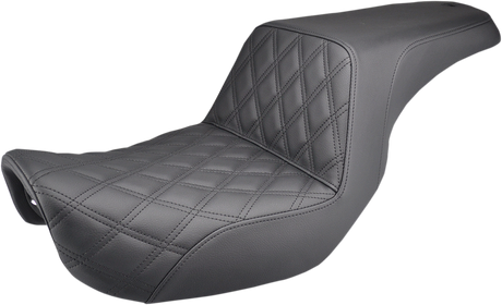 Step-Up Seat - Front Lattice Stitch - Black - Dyna 2006 - 2017