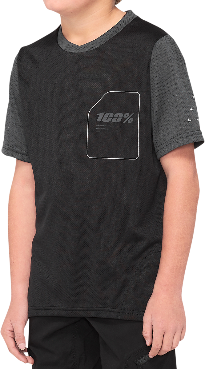 Youth Ridecamp Jersey - Short-Sleeve - Black/Charcoal - Large