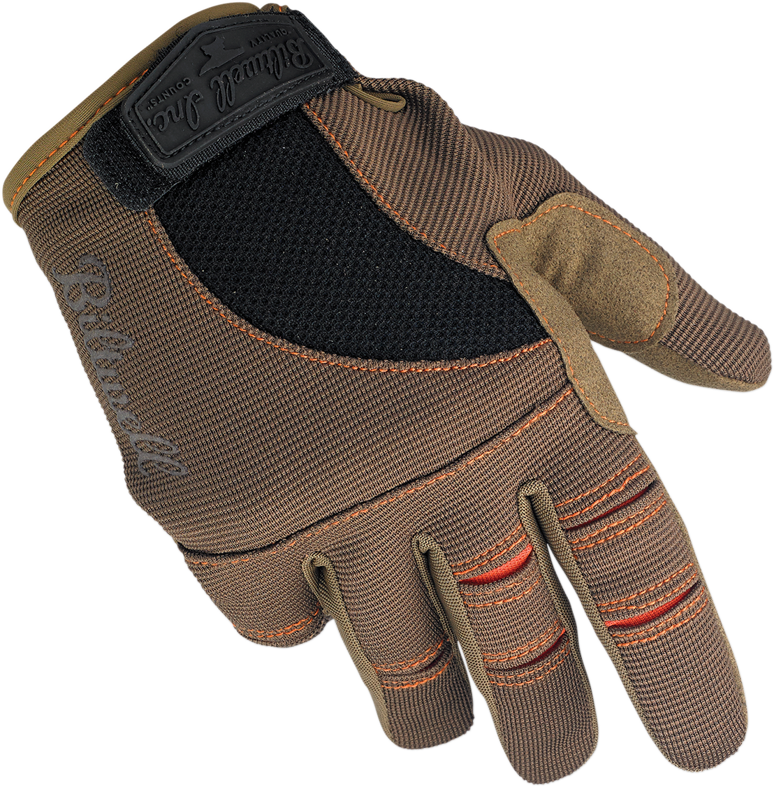 Moto Gloves - Brown/Orange - Large