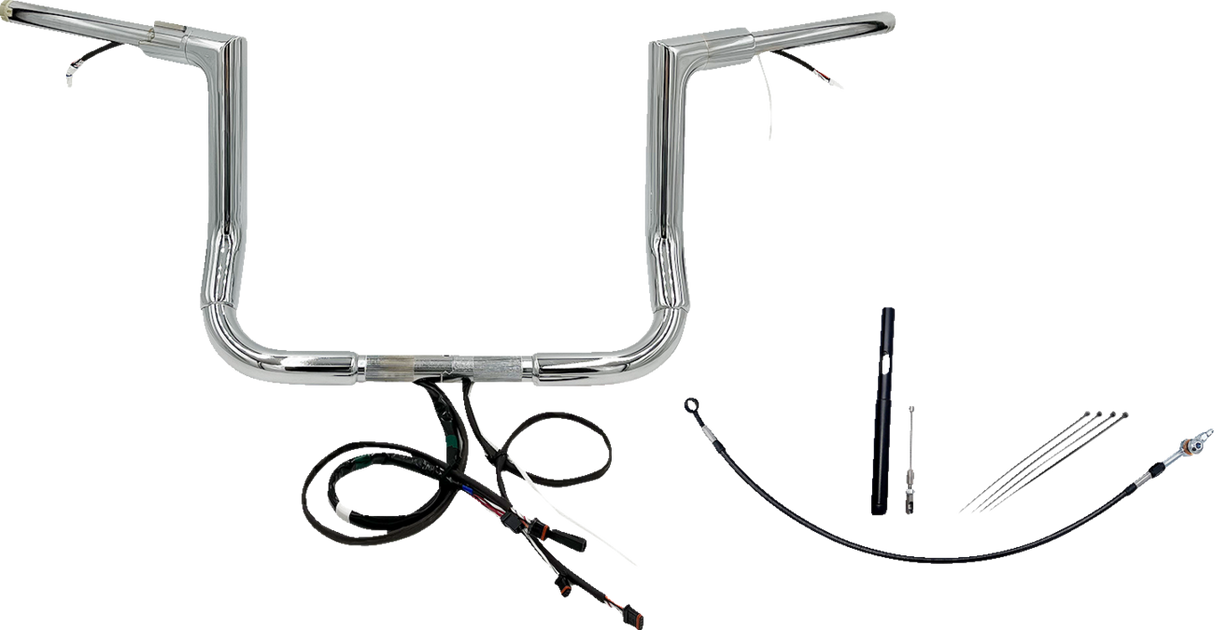 Handlebar Kit - Flat Top - 12\" - Chrome 2021 - 2022