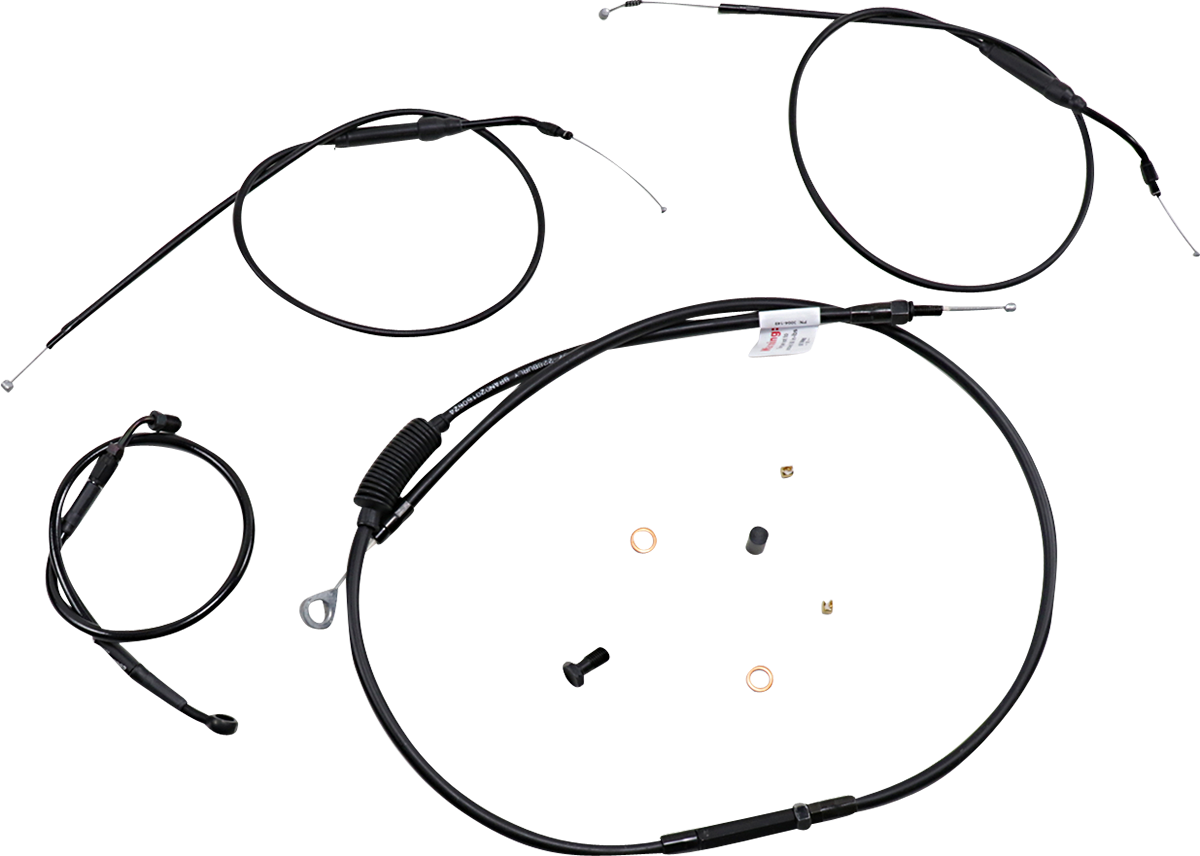 Handlebar Cable and Brake Line Kit - Extended - Sportsters - Tracker/Scrambler Handlebars - ABS 2014 - 2020