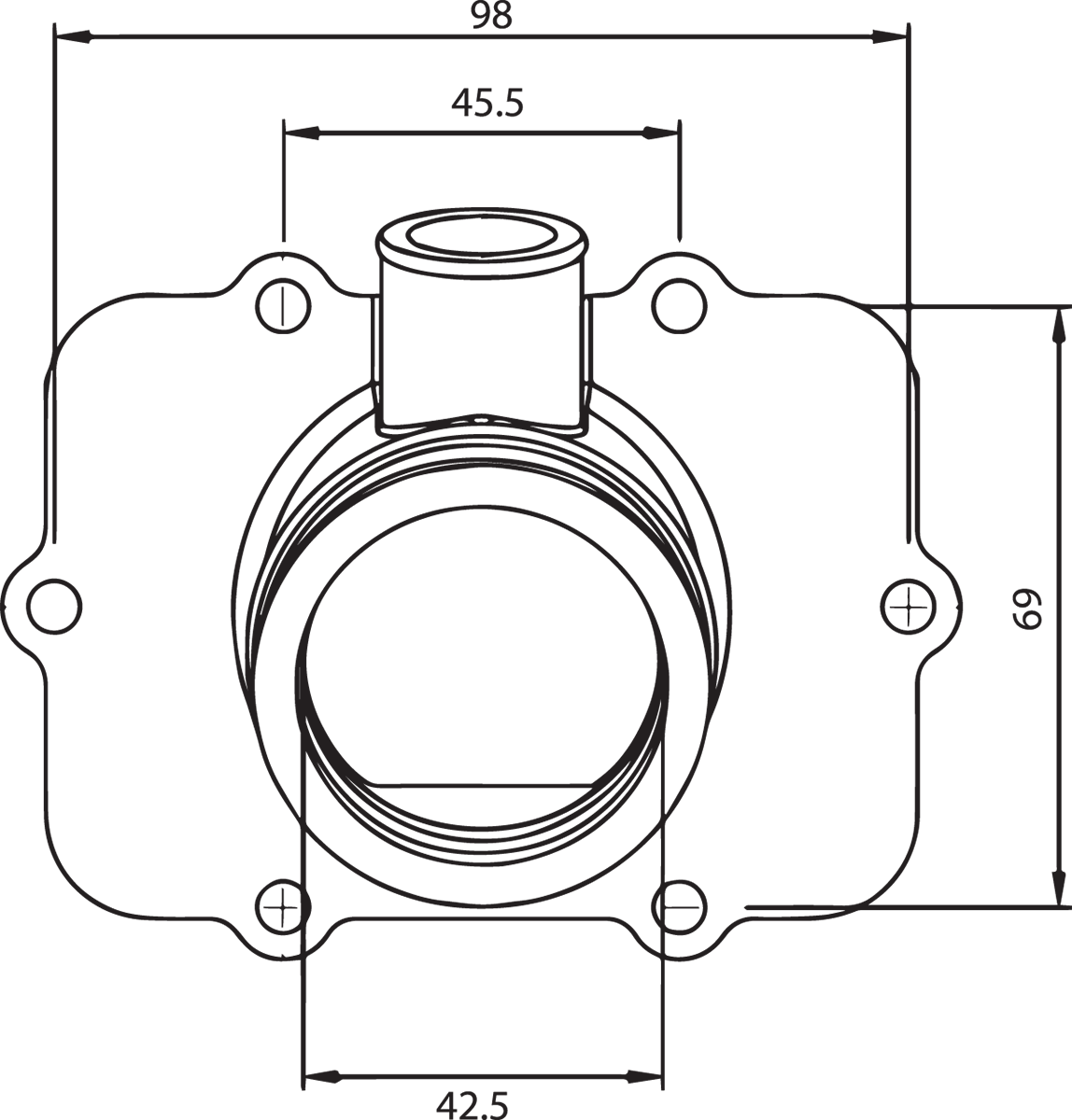 Carburetor Mounting Flange - Ski-Doo 1999 - 2003