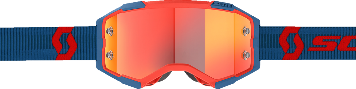 Fury Goggle - Dark Blue/Neon Red - Orange Chrome