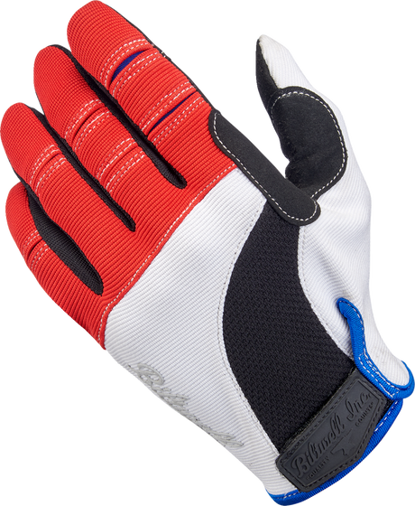 Moto Gloves - Red/White/Blue - XS