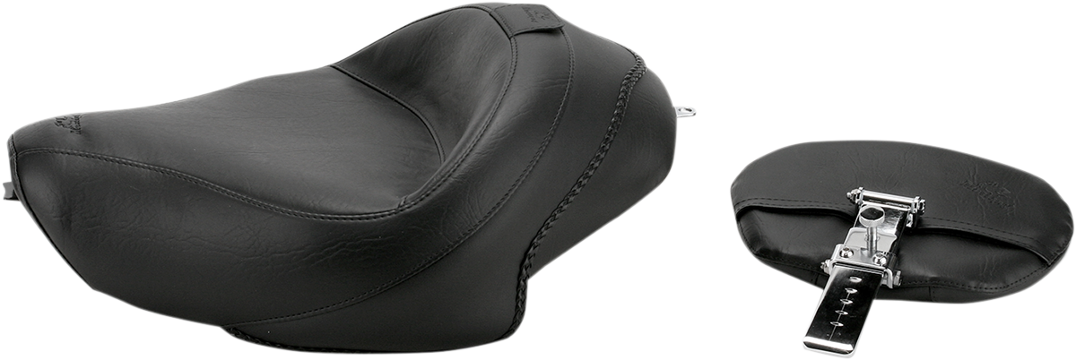 Wide Solo Seat - With Backrest - Vintage - Black - Smooth - XL \'04-\'21 2004 - 2021