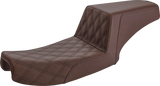 Step-Up Seat - Front Lattice Stitch - Brown - Dyna 1991 - 1995