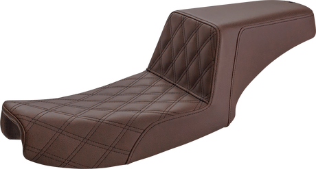 Step-Up Seat - Front Lattice Stitch - Brown - Dyna 1991 - 1995