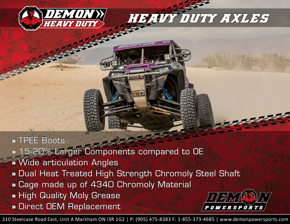 Axle - Complete - Heavy-Duty - Front Right - Can Am Defender 2016 - 2023